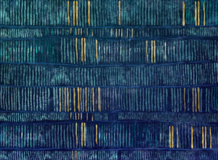Tapete mit goldenen und dunkelblauen geometrischen Linien auf einer schäbigen Textur
