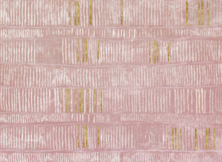 Moderne Fototapete mit rosa linearer Abstraktion mit goldenen Elementen