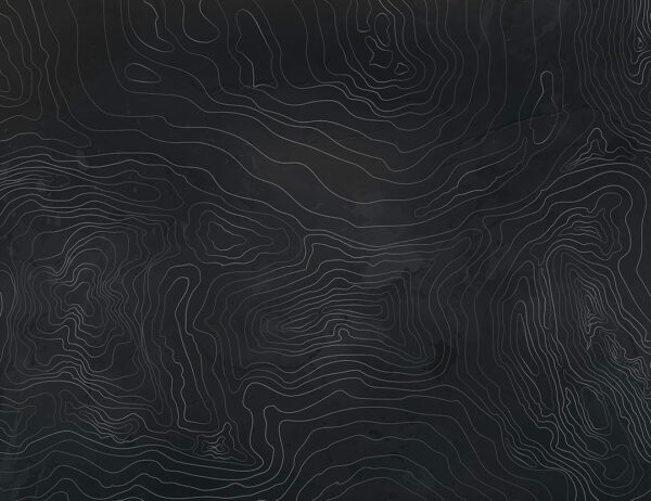 Exklusive Tapete mit silber geschwungenen Linien auf schwarzer Textur