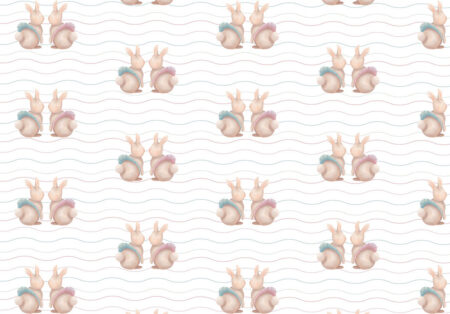 Hasen im Tutus mit Linienmuster Kinder Fototapeten