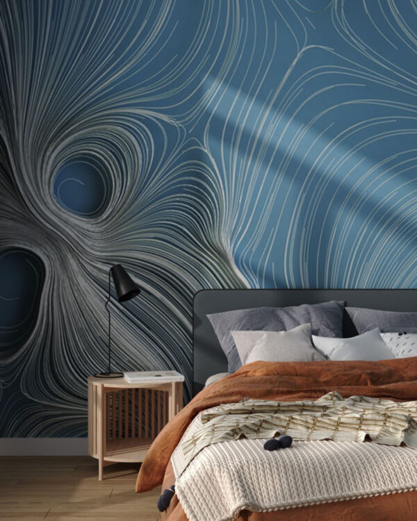 3D-Tapete mit der Textur von Abstraktionsquilling für das Schlafzimmer
