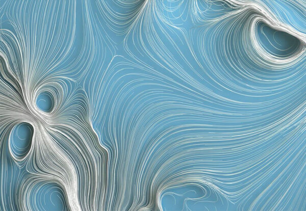 3D-Tapete mit der Textur von Abstraktionsquilling auf blauem Hintergrund