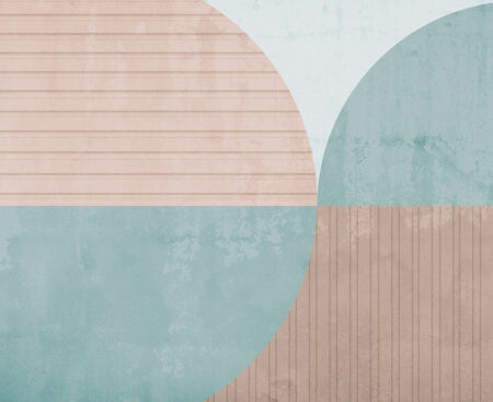 Große beige-blaue geometrische Fototapeten