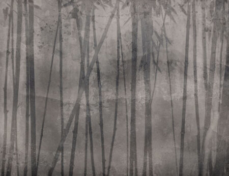 Fototapete Bambus in dunklen Farben auf graubraunem strukturiertem Hintergrund