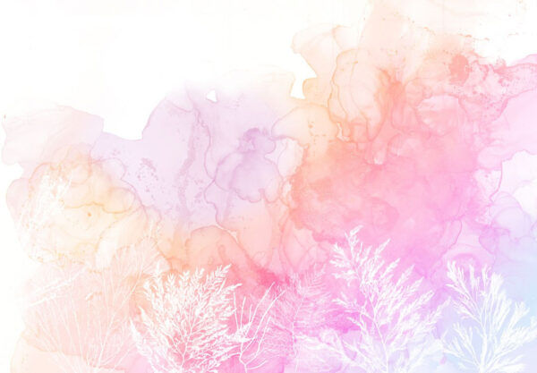 Fototapete Aquarell Blumen rosa auf hellem Hintergrund