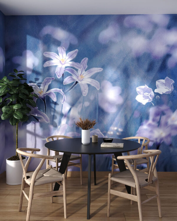Designer Fototapete lila Lilien für die Küche