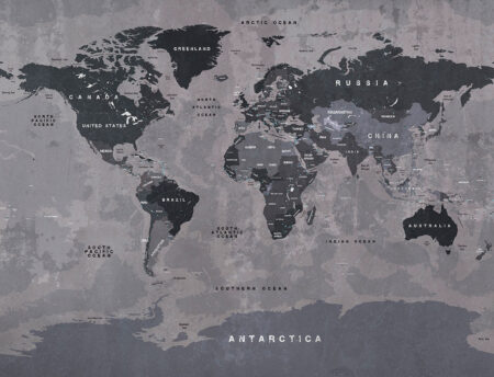 Designer Fototapete Weltkarte auf Graphithintergrund