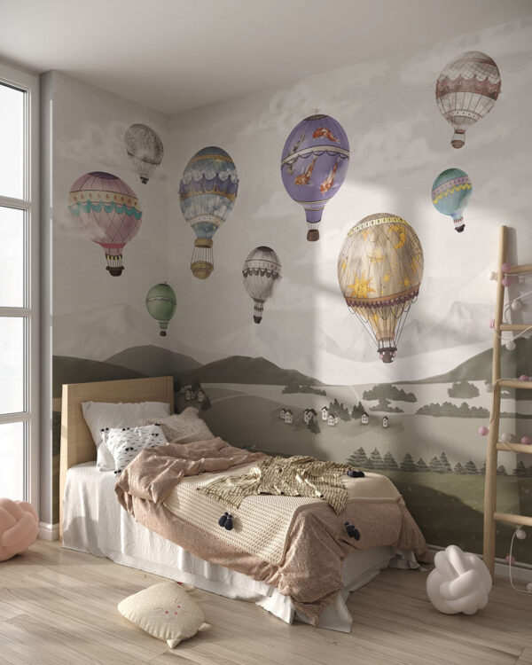 Fototapete Designer heißluftballon für Kinderzimmer