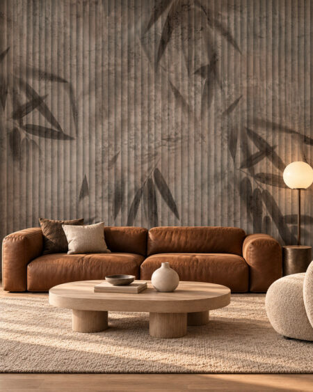 Palmenblattdrucke mit Paneelen 3D Fototapete fürs Schlafzimmer