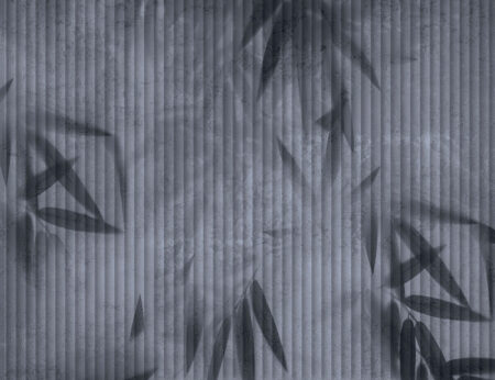 Dunkelblaue Palmblattdrucke mit Paneelen 3D-Fototapete
