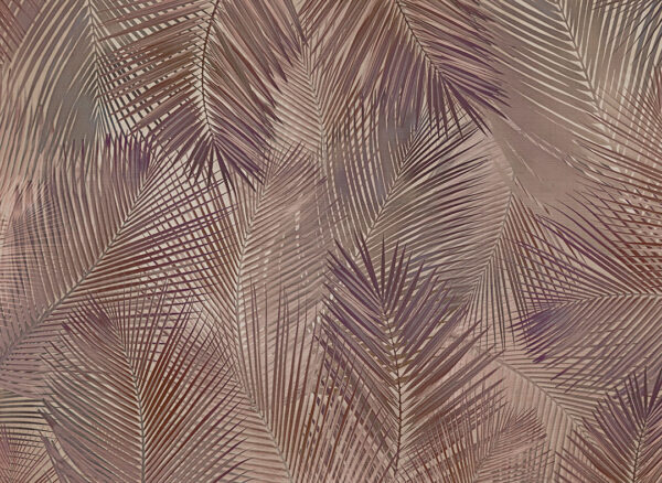 Designer Fototapete Palmenblätter in hellen Brauntönen