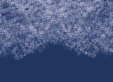 Abstrakte Fototapete mit weißem Farbverlauf auf blauem Hintergrund