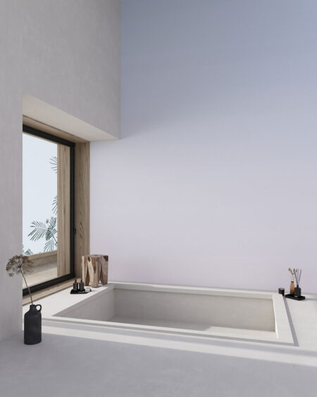 Tapete Farbverlauf in Hellblau- und Hellrosa-Tönen für Badezimmer