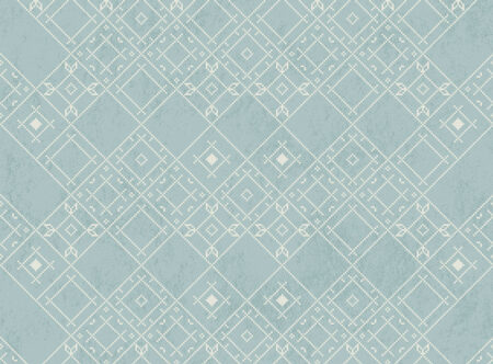 Geometrische Fototapete mit ukrainischem traditionellem Ornament auf blauem Hintergrund