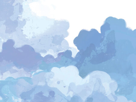 Zarte aquarellblaue Wolken Fototapeten