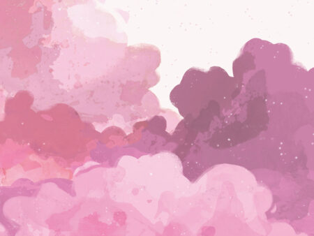 Zarte Aquarell-rosa Wolken Fototapeten