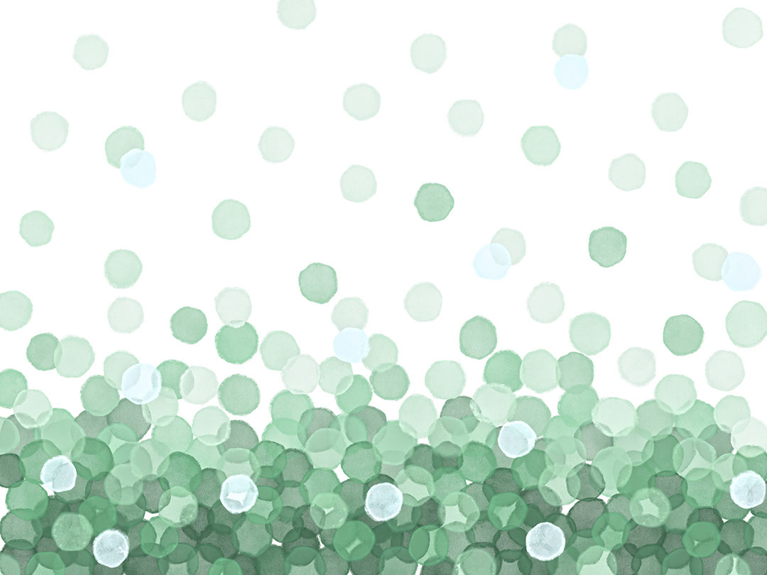 Fototapete mit grünen Aquarellblasen