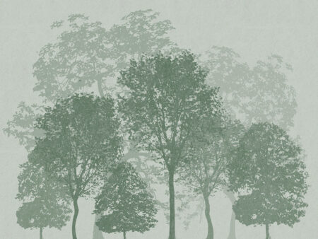 Minimalistischer grüner Wald geätzte Fototapeten