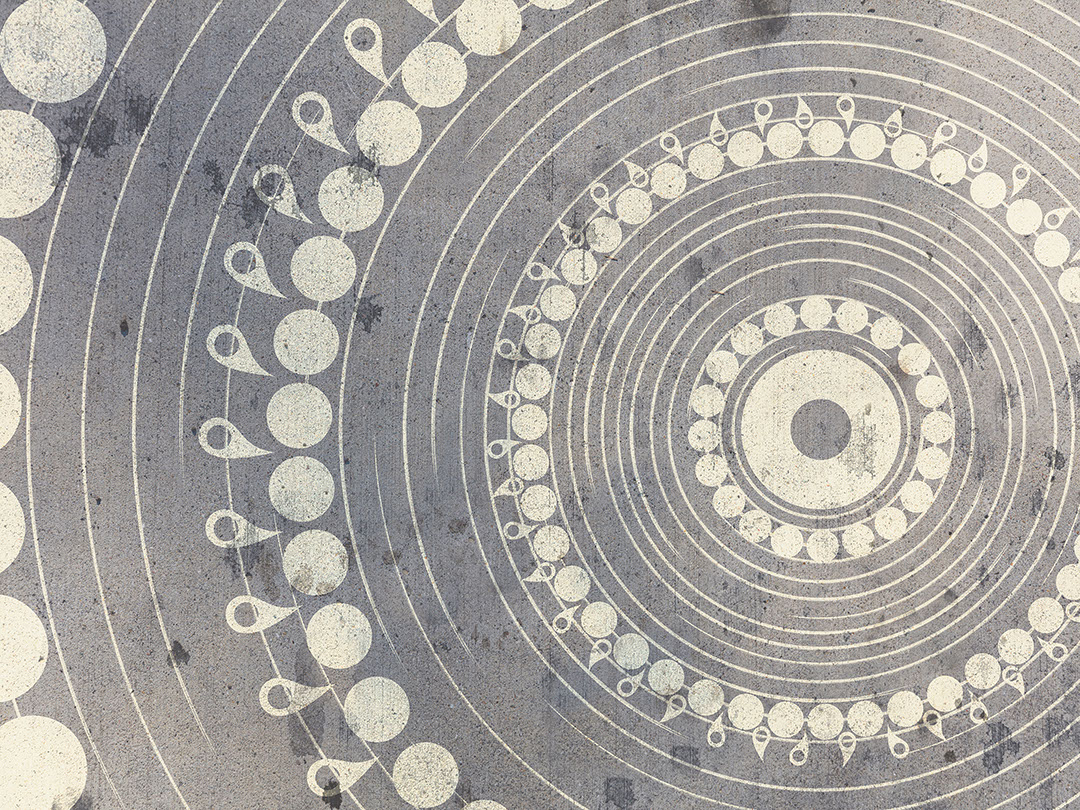 Übergroße weiße geometrische Fototapeten im Mandala-Stil