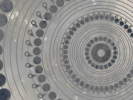 Übergroße geometrische Fototapeten in Grau im Mandala-Stil