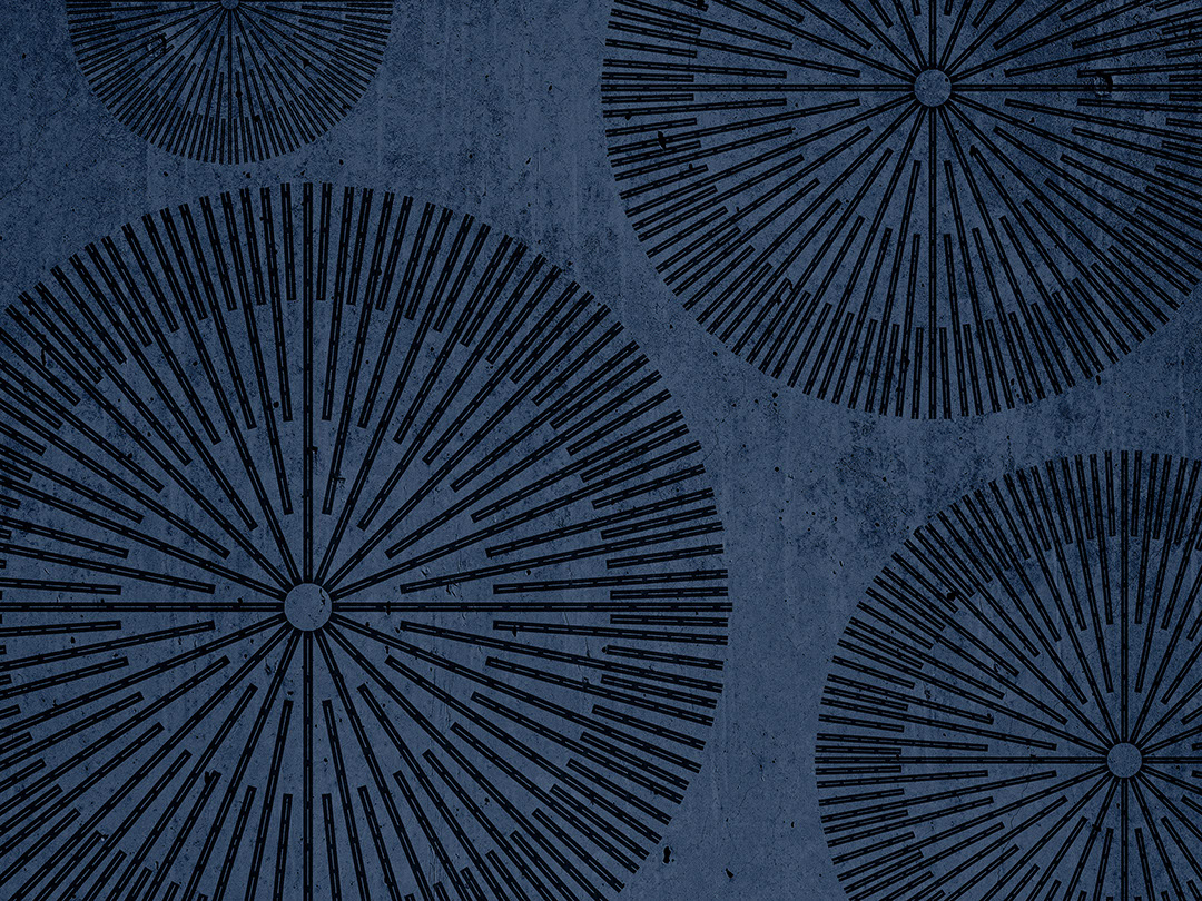 Abstrakte blaue geometrische Fototapete mit Kreisen