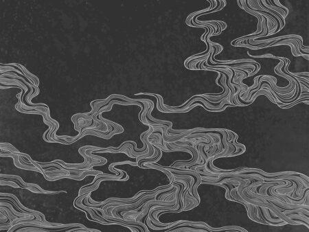 Wolken auf schwarzem Hintergrund im asiatischen Stil Fototapete