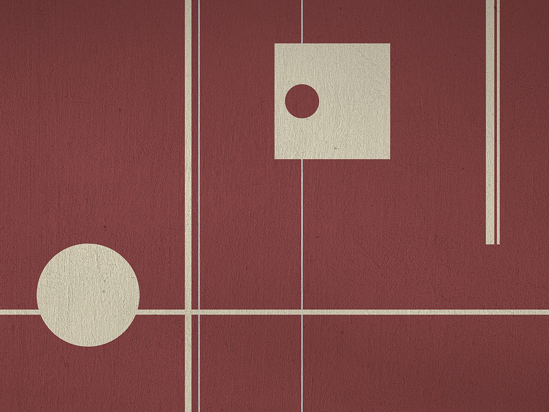 Geometrische Fototapeten im Art-Deco-Stil in Rot