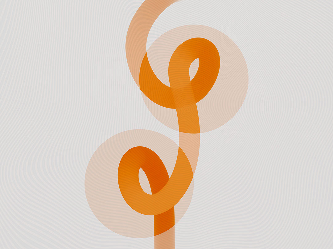 Abstrakte asymmetrische orange Formen Fototapeten