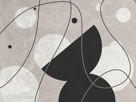 Grafische Schwarz-Weiß-Abstraktion im Art-Deco-Stil Fototapeten