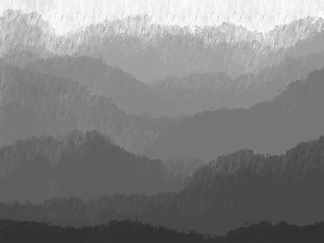 Graue Berge mit Farbverlauf Fototapeten