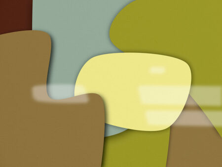 Bunte 3D-geometrische Formen mit Sonnenblendung Fototapeten