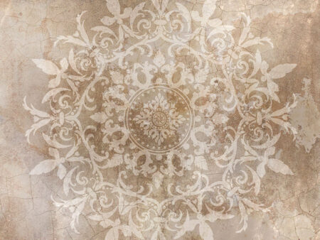 Strukturierte orange Mandala-Fototapeten