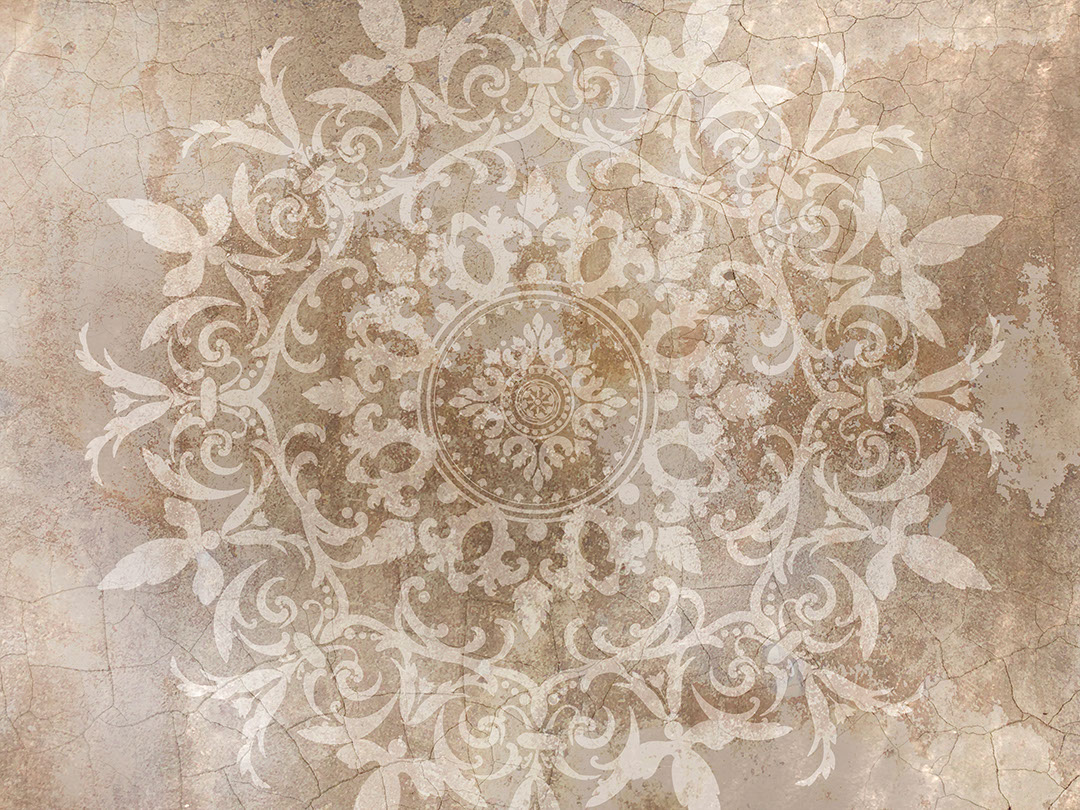 Strukturierte orange Mandala-Fototapeten