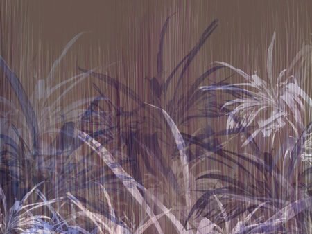 Violette und braune tropische Blätter mit dunklem Strukturfilter Fototapeten